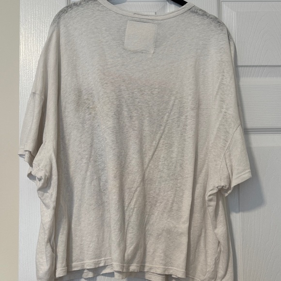 Mother Denim Mother Superior Big Deal Linen Cotton Deadflowers Tee Women Size L - Picture 7 of 12